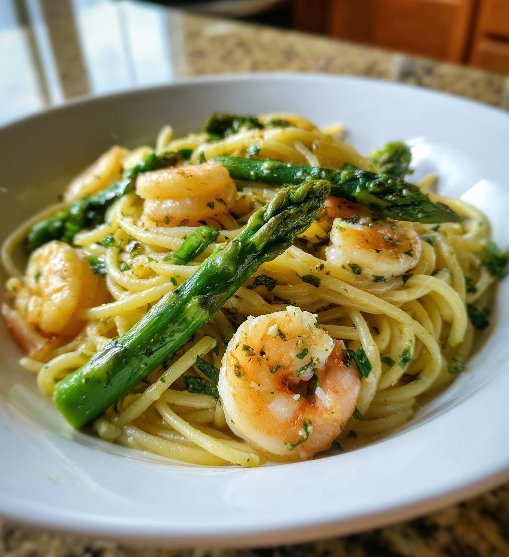 Pasta med räkor och sparris - Enkel och Krämig Middag