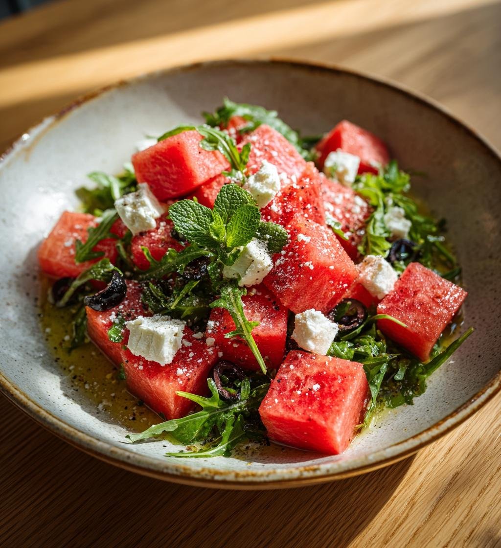 Fräsch sommarsallad med vattenmelon och fetaost – Enkel och God