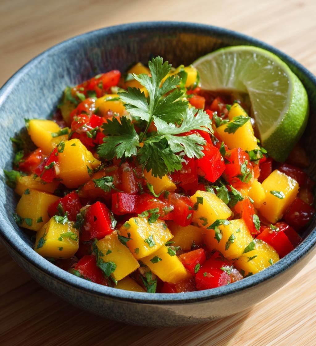 Fräsch mangosalsa med koriander och lime – Enkel och God Recept - steg för steg