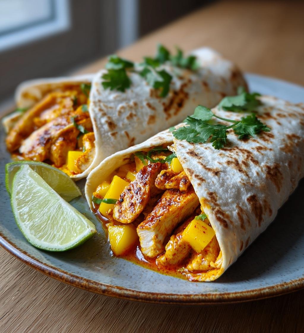 Snabb kycklingwrap med curry och mango – En perfekt lunch!