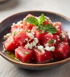 fräsch vattenmelonsallad med fetaost