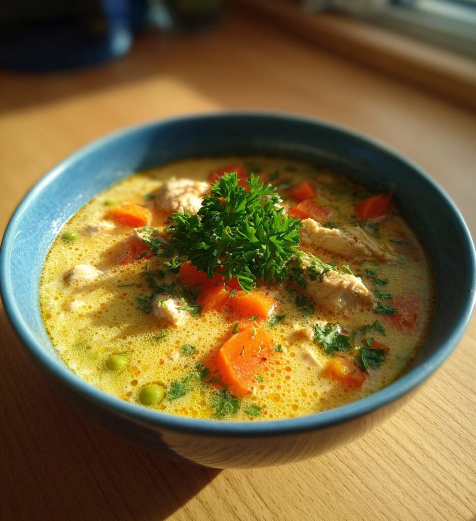 krämig kycklingsoppa med grädde