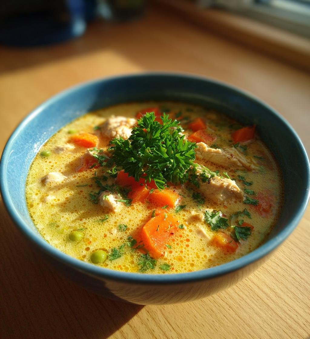 Krämig kycklingsoppa med grädde - Enkel och god middag - steg för steg