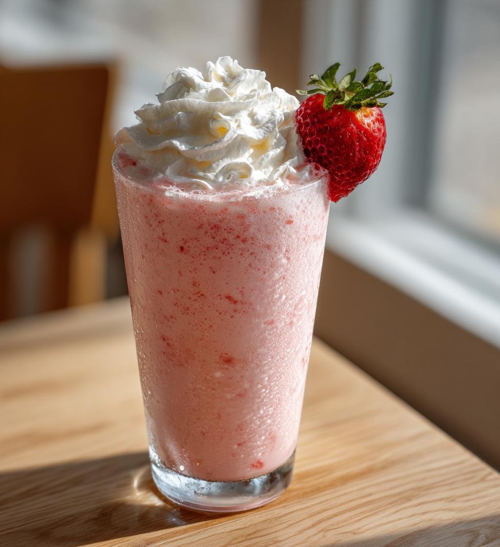 Jordgubbsmilkshake med glass och grädde – En krämigdelikatess