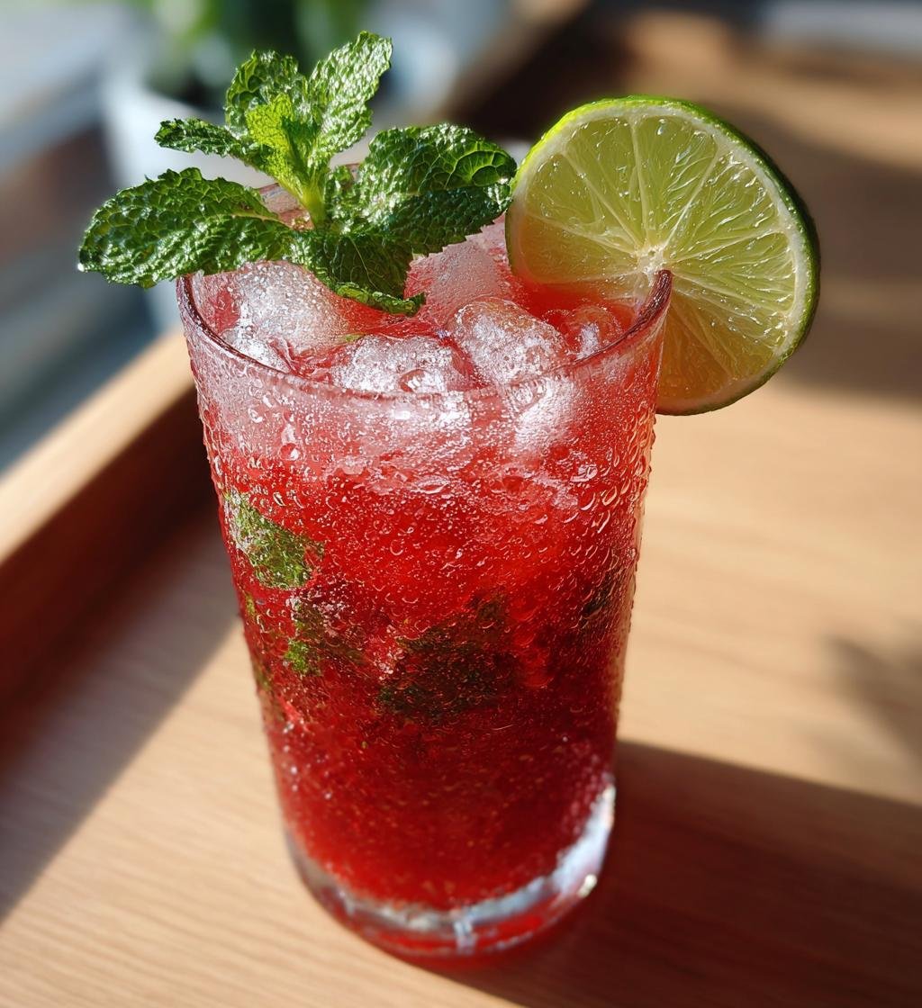 Jordgubbsdrink utan alkohol med lime och mynta - Enkel och God