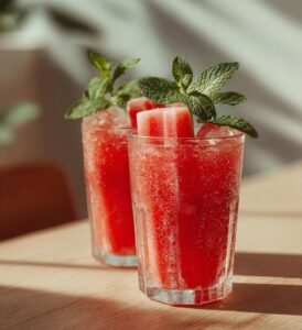Jordgubbsglass på pinne med vit choklad