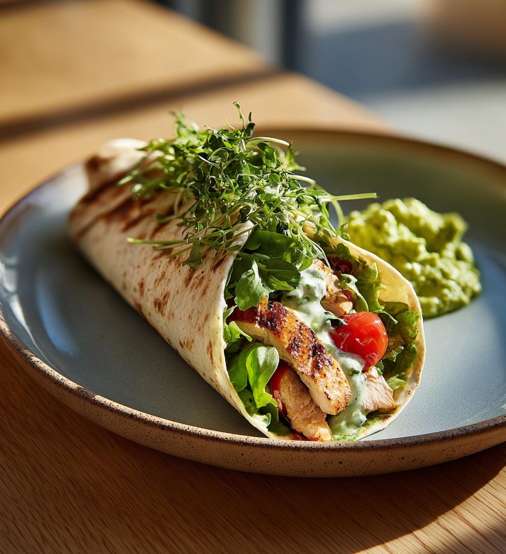Snabb grillad kycklingwrap med avokadokräm - Enkel och God - steg för steg