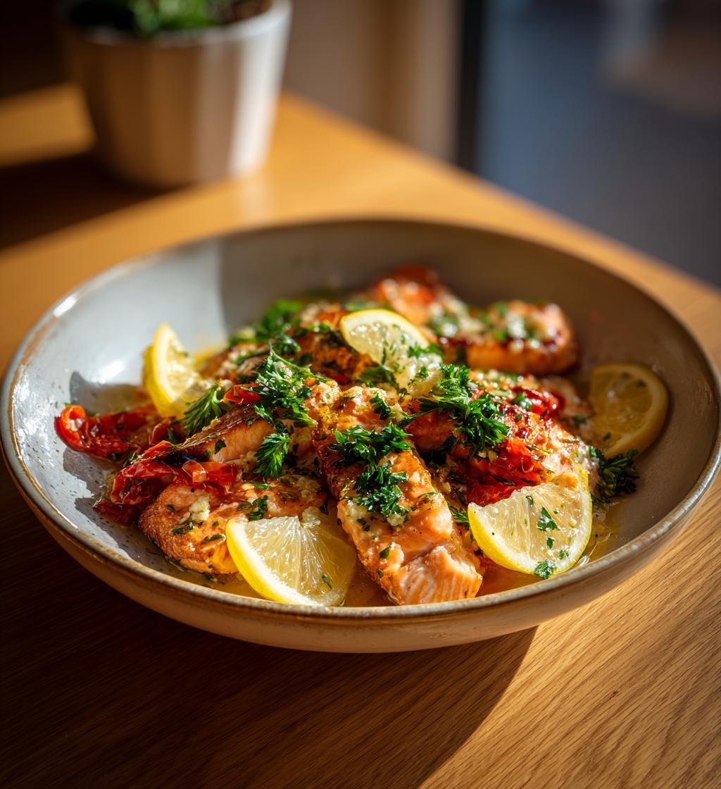 Saftig ugnsbakad lax med citronsmör - Enkelt och gott recept