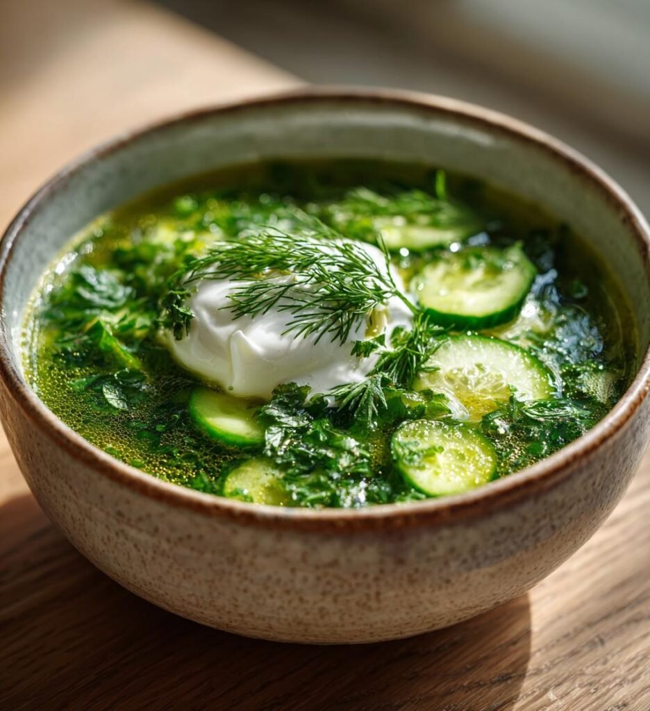 Kall sommarsoppa med gurka och yoghurt