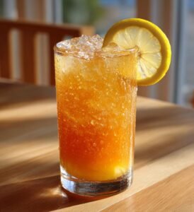 Hemgjord persikodricka med vanilj och citron