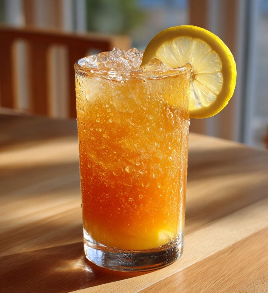 Hemgjord persikodricka med vanilj och citron