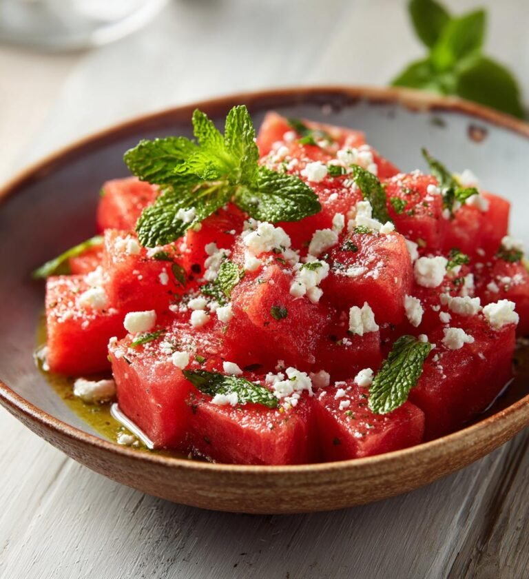fräsch vattenmelonsallad med fetaost