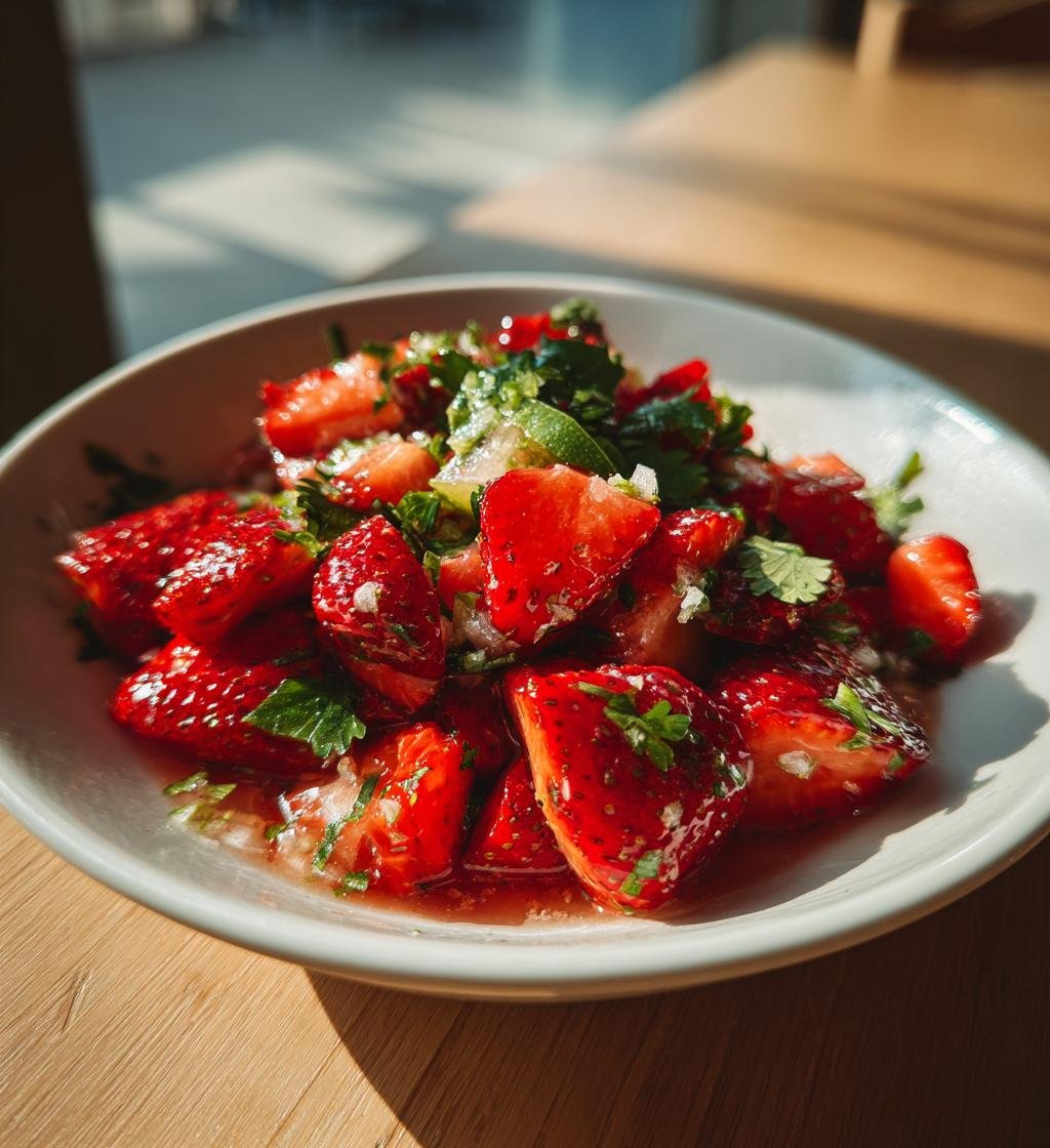 Fräsch sommarsalsa med jordgubbar och koriander – Enkel och god!
