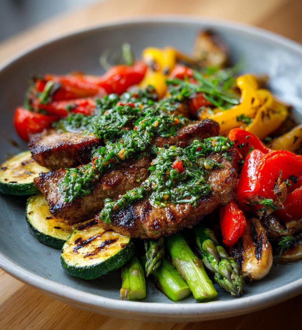 Grillad biff med chimichurri och grillade grönsaker – Perfekt middag - steg för steg