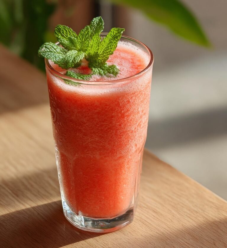Iskall jordgubbssmoothie med kokosmjölk