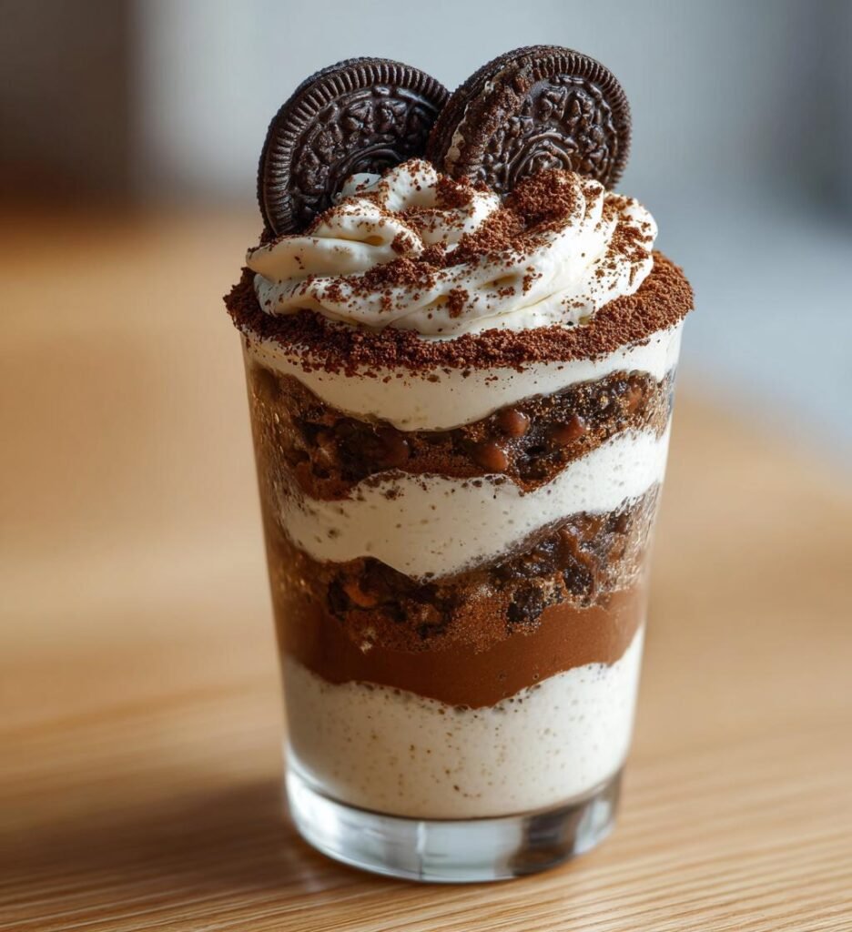 oreo tiramisu i glas med mascarponekräm