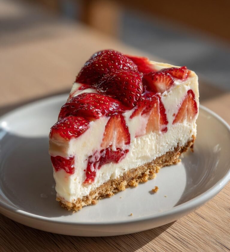 Jordgubbscheesecake utan ugn och utan bakning
