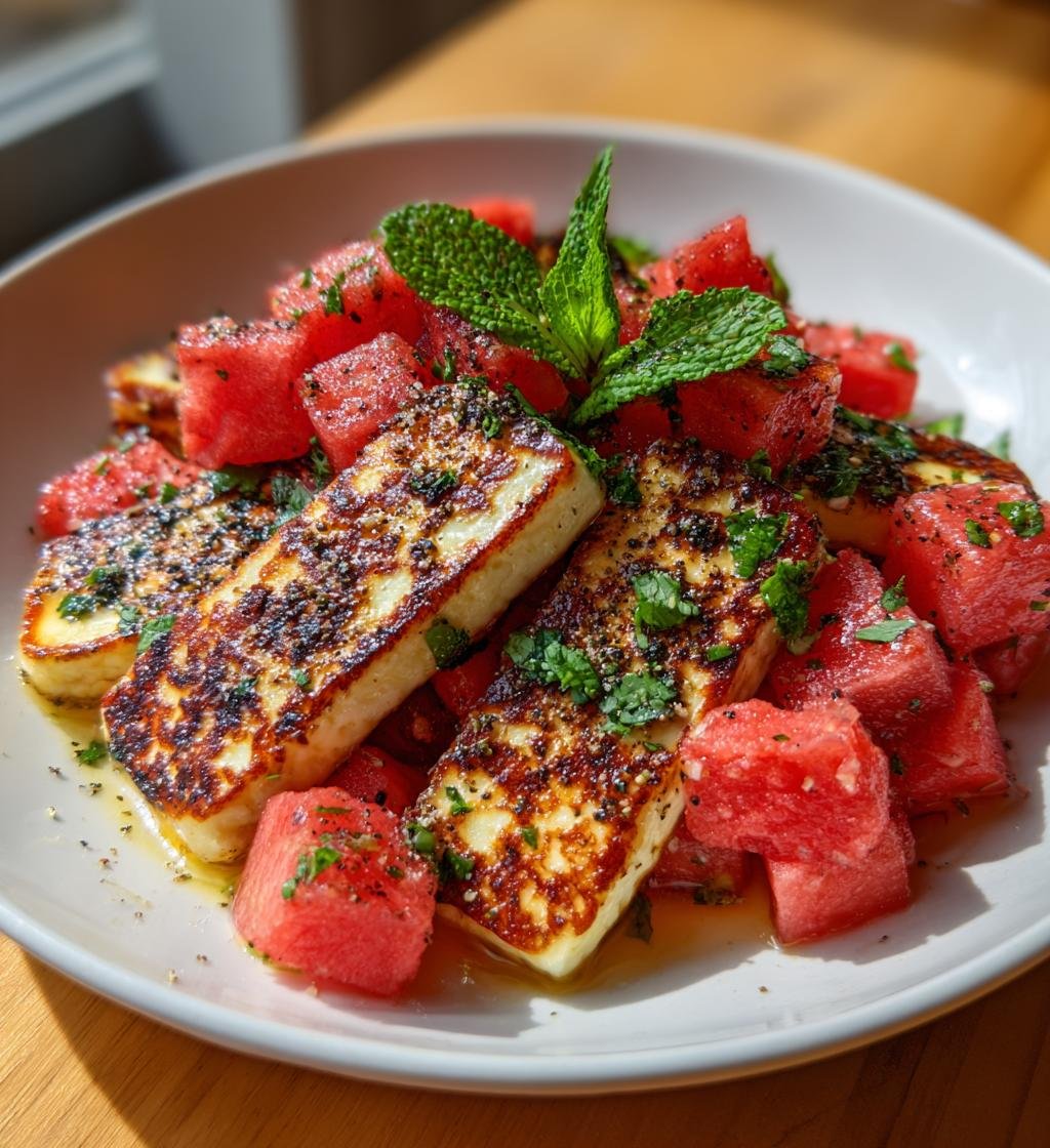 Grillad halloumi med vattenmelon och mynta – En perfekt sommarrätt - steg för steg