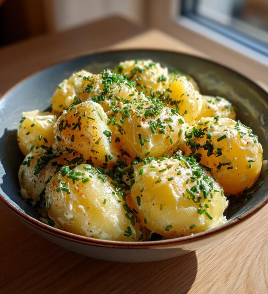 färskpotatis med smör och gräslök