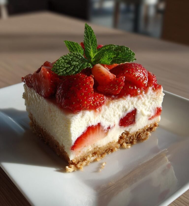lätt jordgubbsdessert med mascarpone