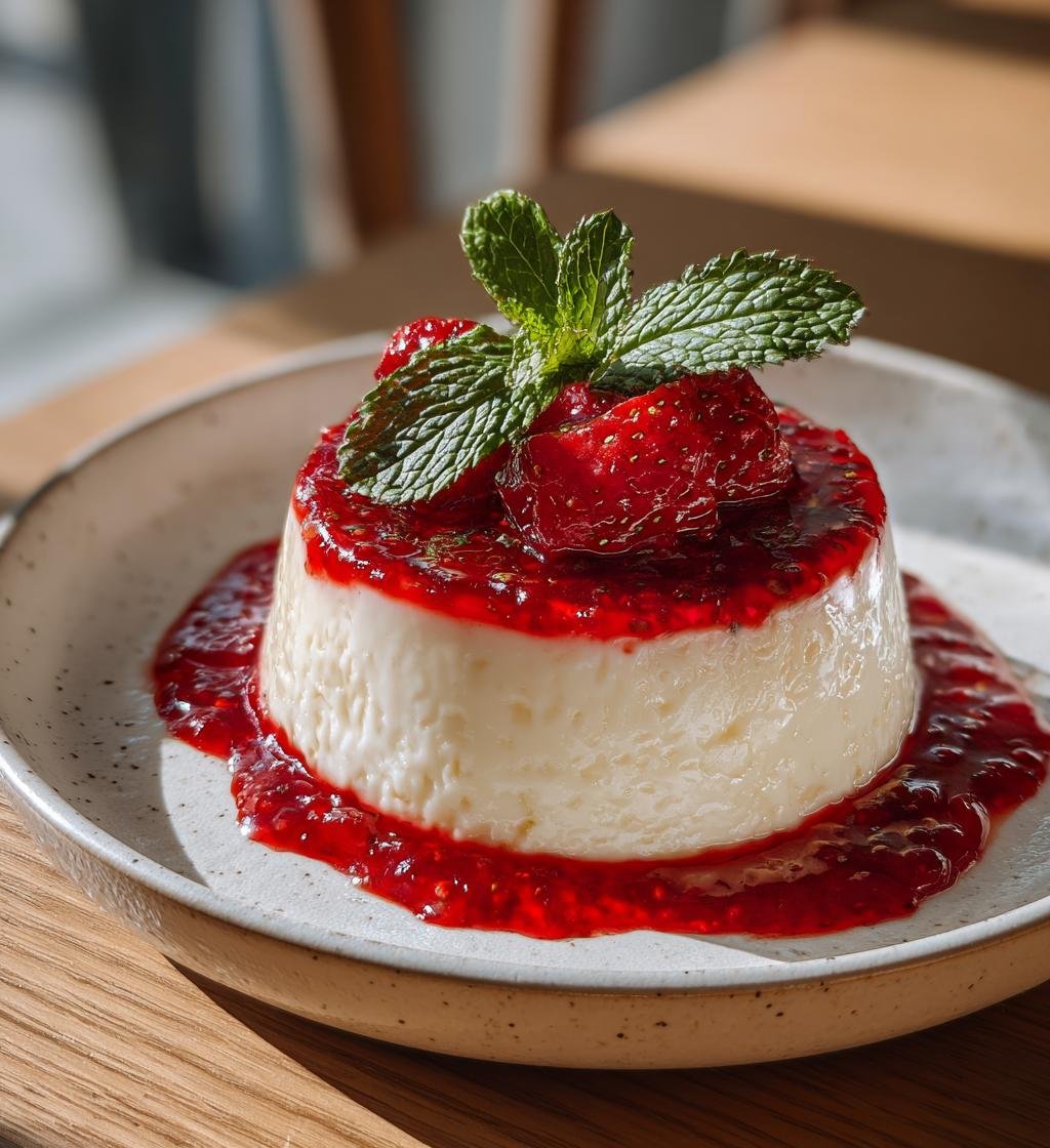 Jordgubbspannacotta med hallonkoulis och mynta – Perfekt och Enkel Dessert - steg för steg