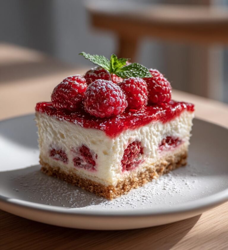 somrig hallondessert med mascarpone