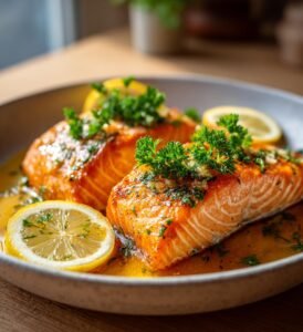 Saftig ugnsbakad lax med citronsmör