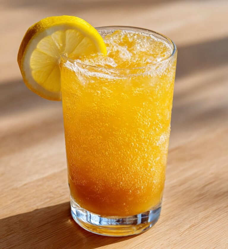 Hemgjord persikodricka med vanilj och citron