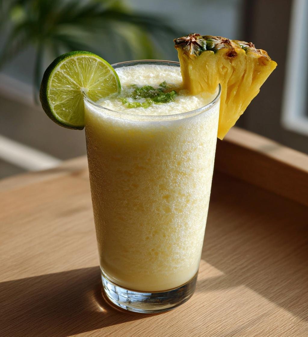 Iskall kokosdrink med ananas och lime - Enkel och God Dryck
