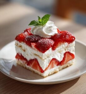 Krämig sommardessert med jordgubbar och mascarpone