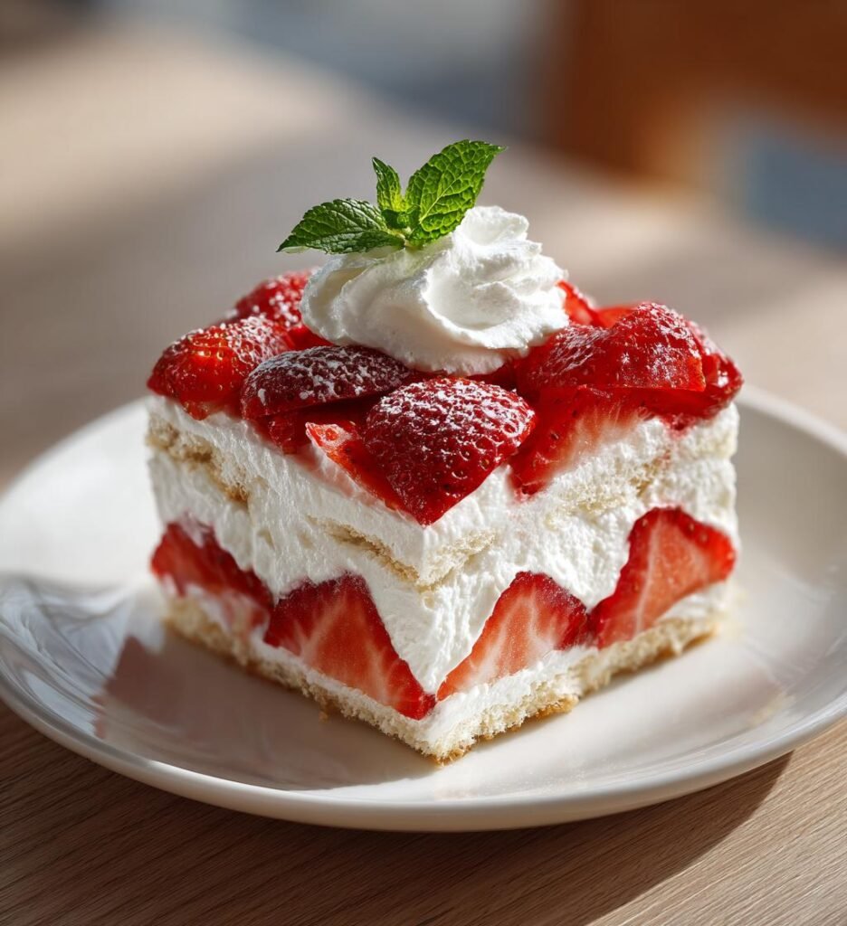 Krämig sommardessert med jordgubbar och mascarpone