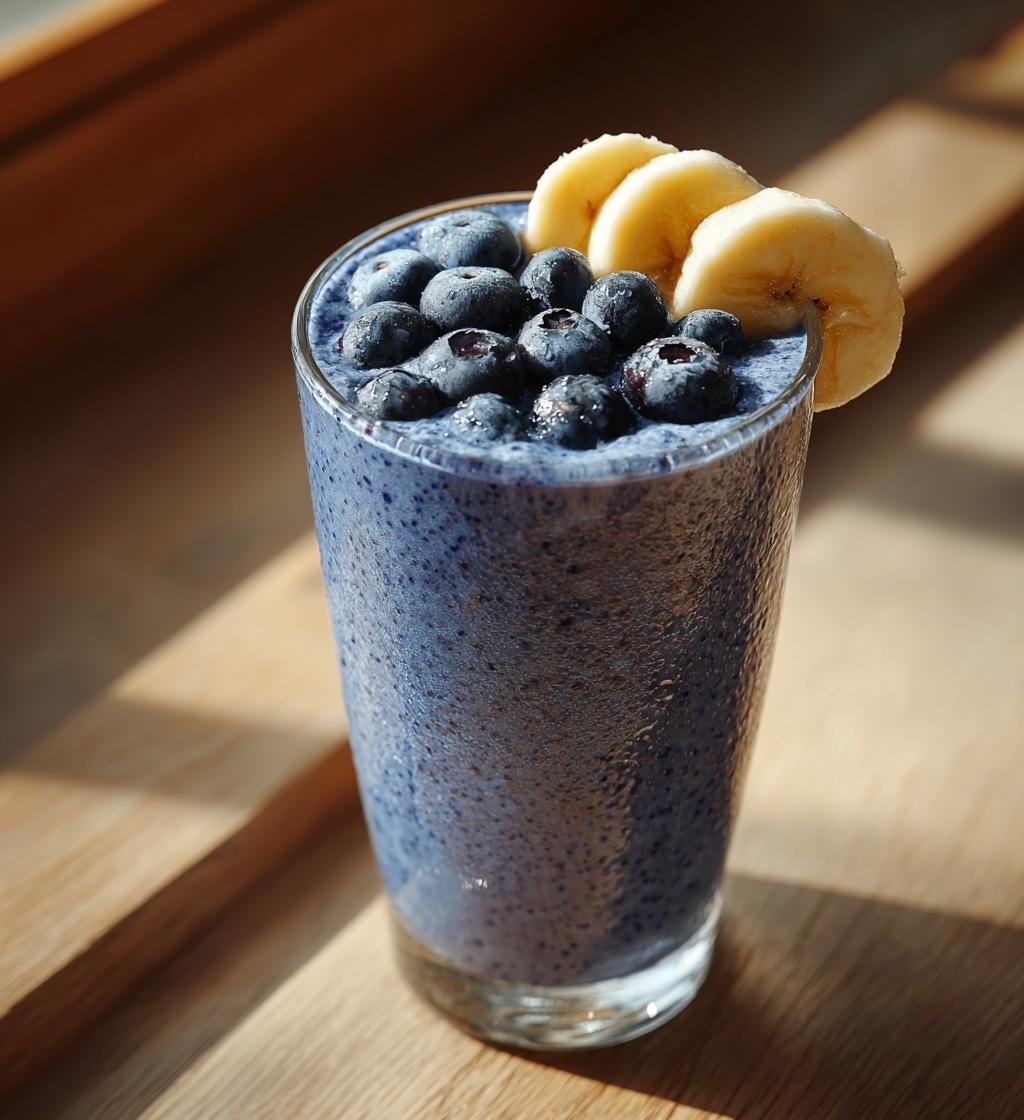 Iskall blåbärssmoothie med banan och yoghurt - Enkel och God - steg för steg