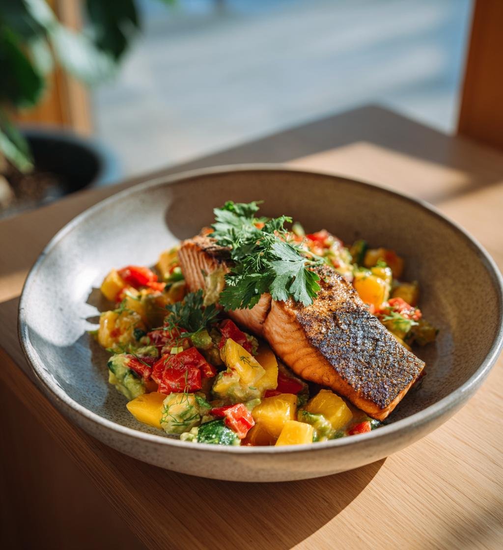 Grillad lax med mango och avokadosalsa – Enkel och God Grillmat - steg för steg