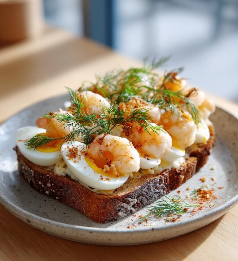 räksmörgås deluxe med ägg och dill