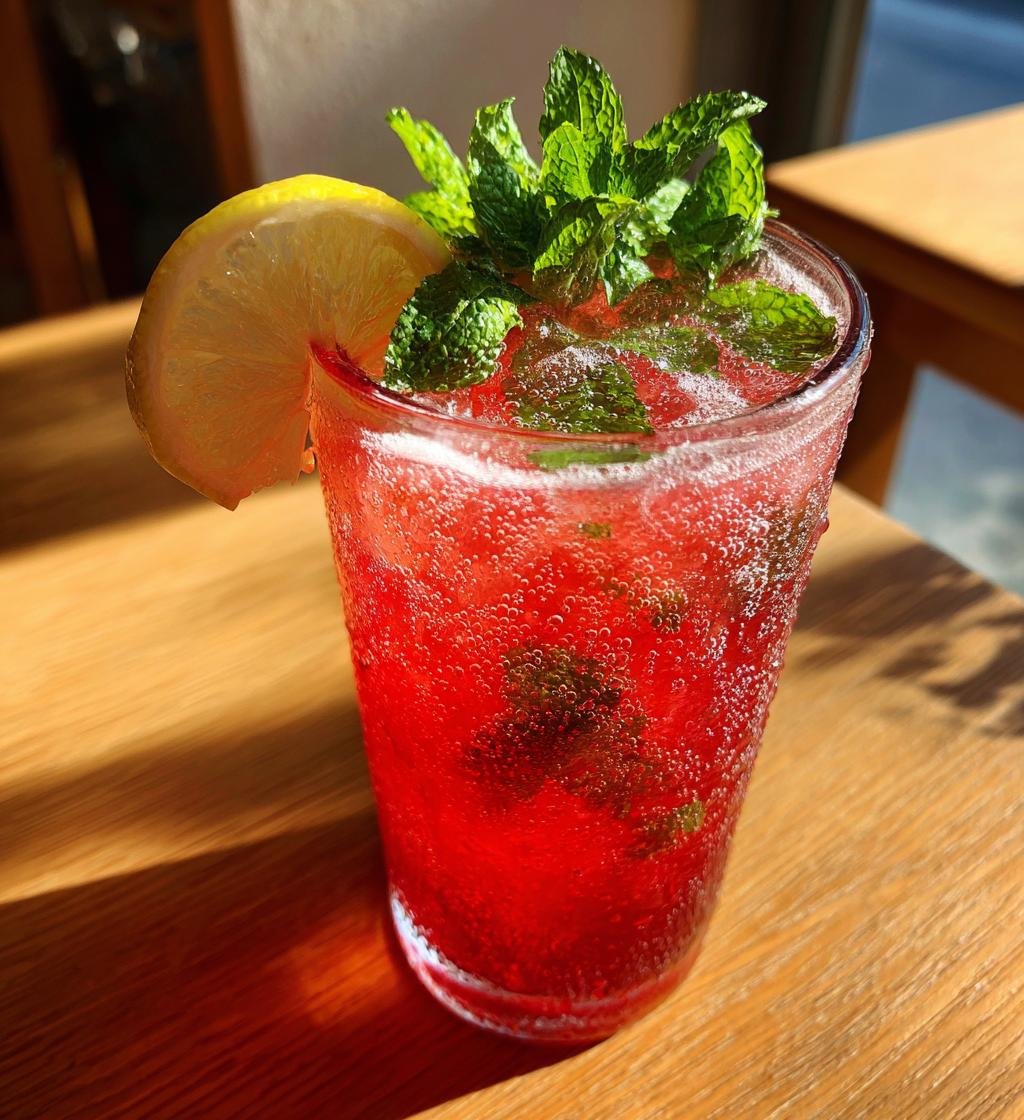 Iskall hallondrink utan alkohol med citron – Enkel & God - steg för steg