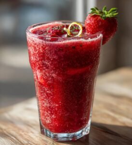 Hemgjord jordgubbskompott med vanilj och citron