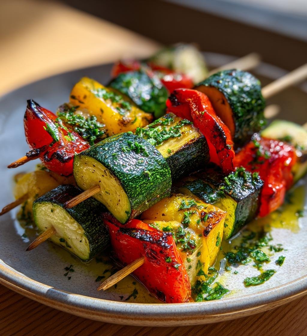 Grillade grönsaksspett med zucchini och paprika – Enkel och God - steg för steg
