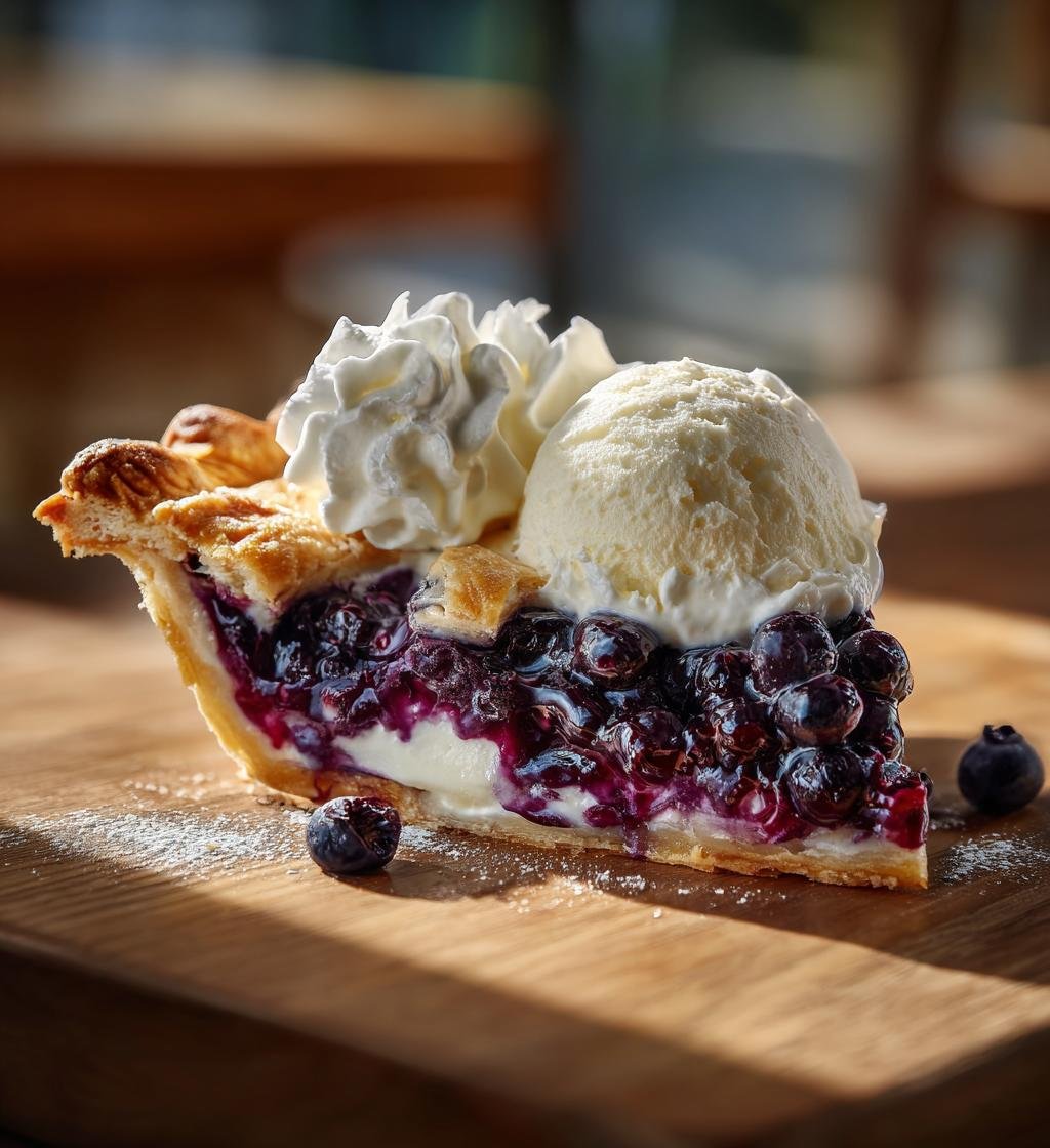 Somrig blåbärspaj med vaniljglass och grädde – Enkel och god dessert