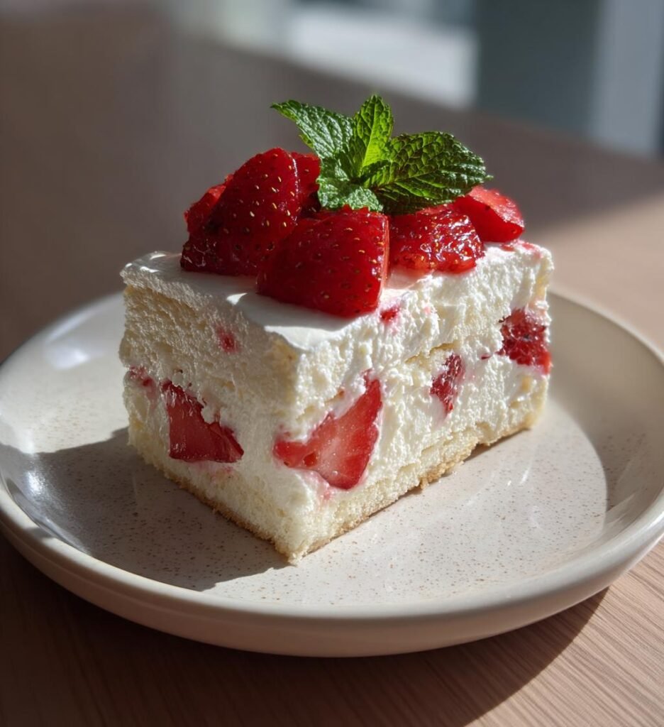 lätt jordgubbsdessert med mascarpone
