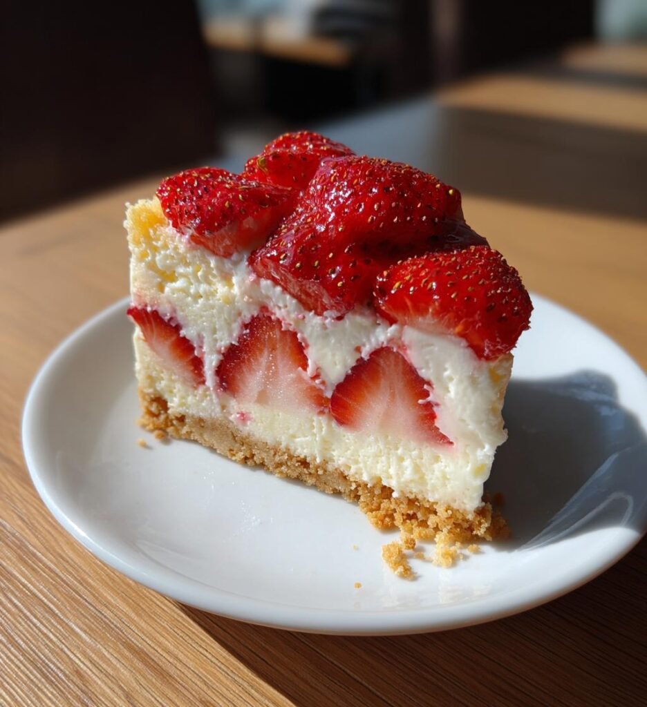 Jordgubbscheesecake utan ugn och utan bakning