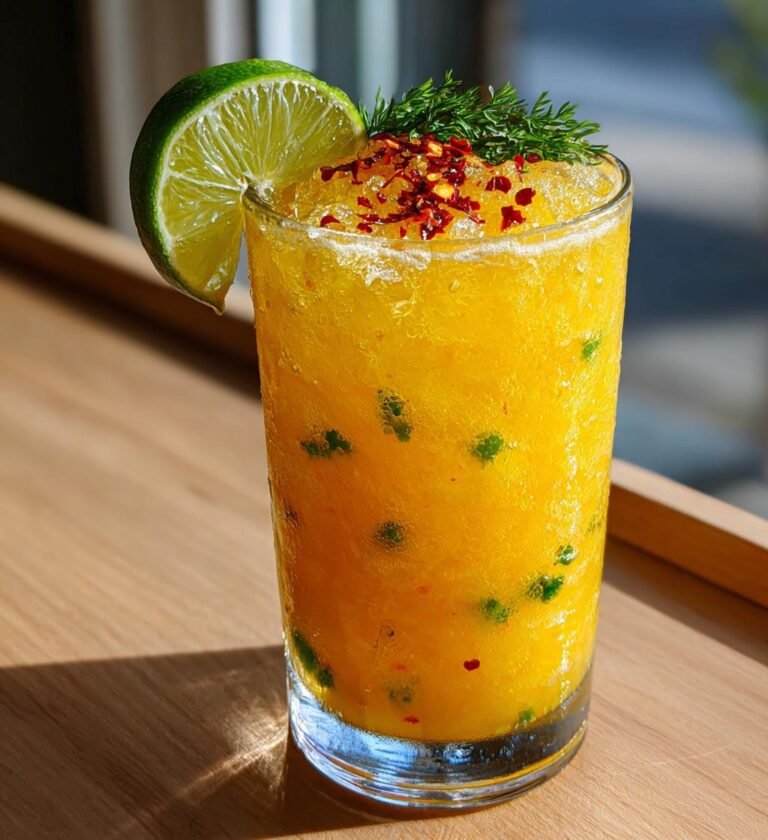 Iskall mangoslush med lime och chili