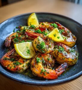 grillade jätteräkor med vitlök och citron