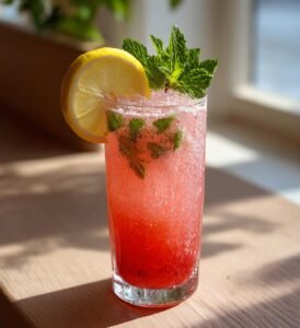 Hemgjord jordgubbssaft med ingefära och citron