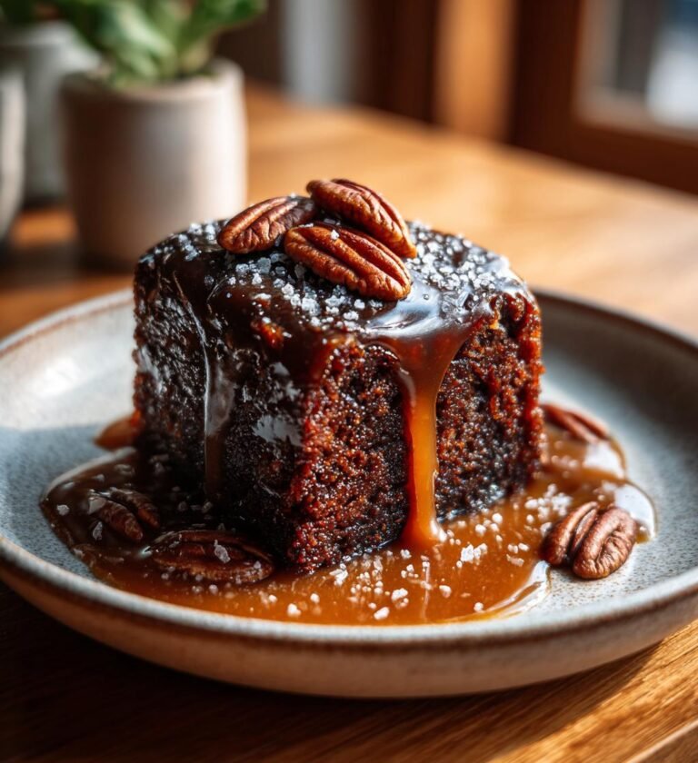 Sticky toffee pudding med kolasås