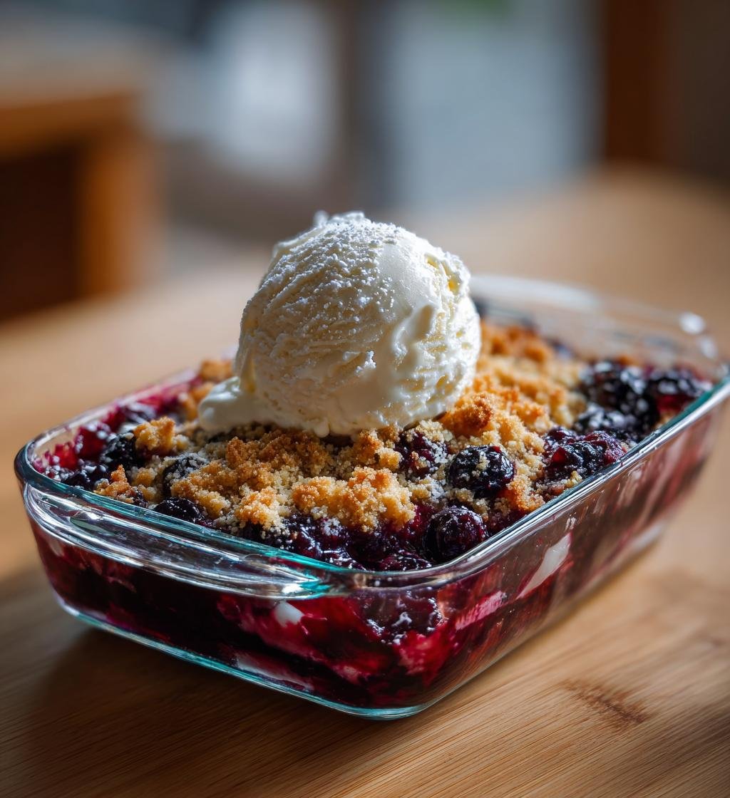 Blåbärscobbler med vaniljglass – Enkel och Saftig Dessert - steg för steg