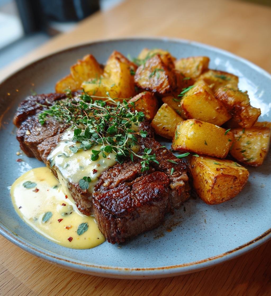 Entrecôte med bearnaisesås och rostad potatis – Saftig och Enkel Måltid - steg för steg