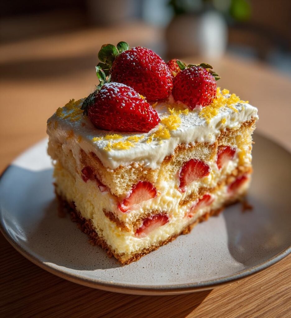Jordgubbstiramisu med mascarpone och citron