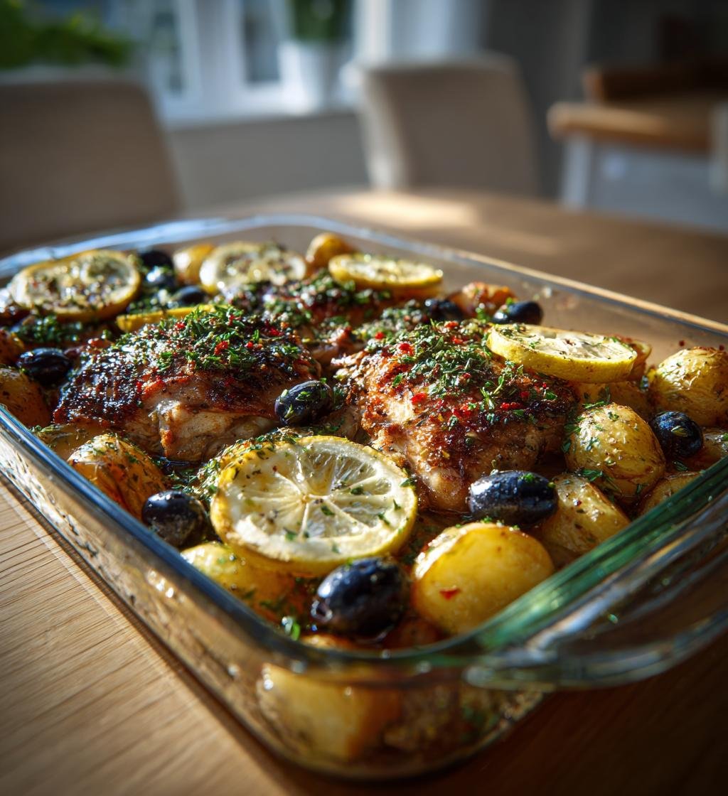 Grekisk kycklingplåt med potatis citron och oliver – Enkel och God - steg för steg