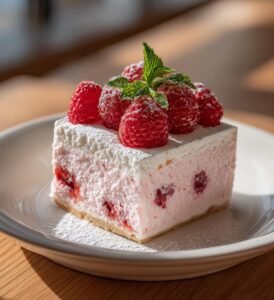Hallonmousse med vit choklad