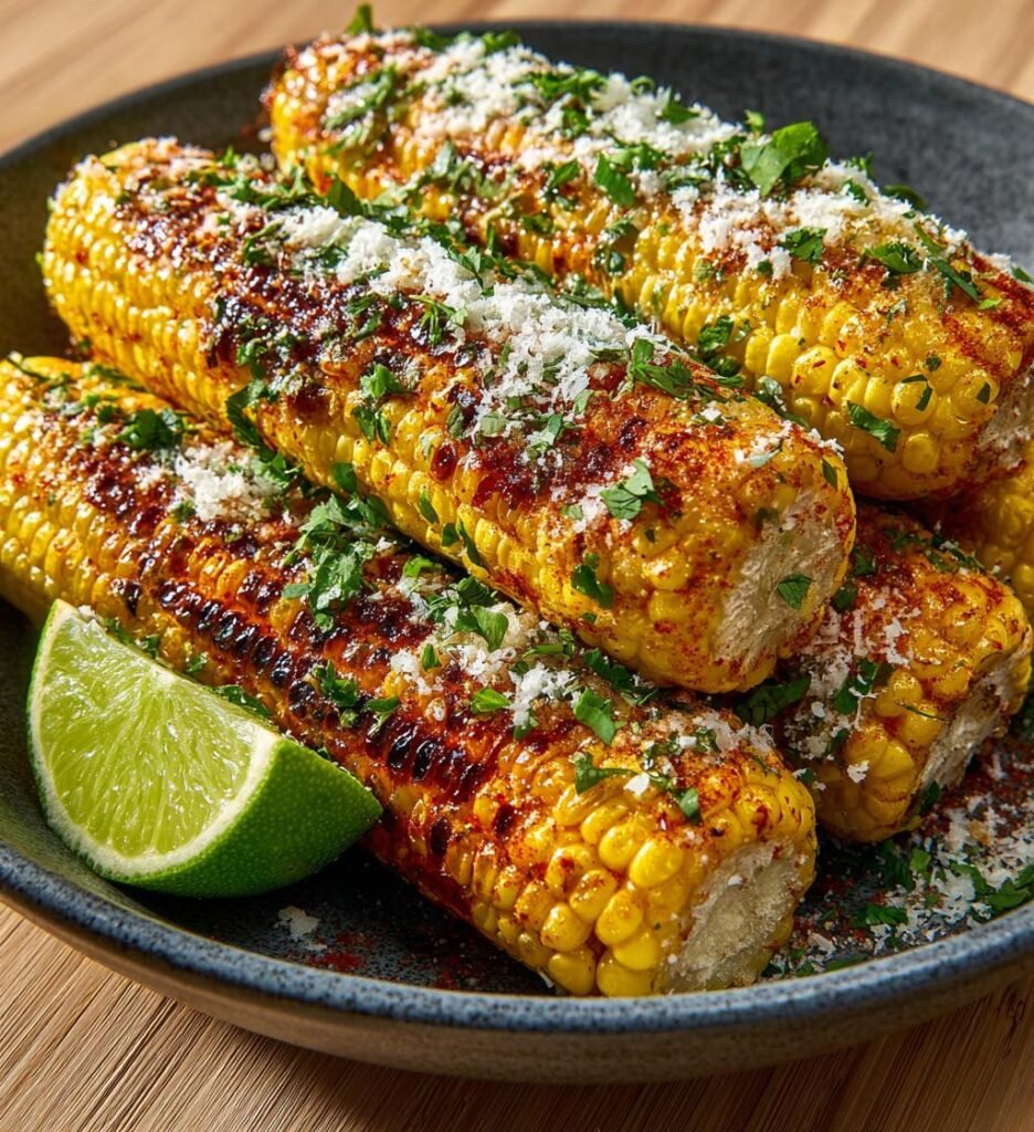 Grillad majs med chilismör och parmesan